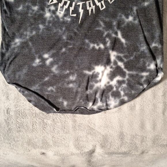 AC/DC High Voltage Graphic Gray Tie Dye T-Shirt Size Medium Black White - Picture 6 of 9